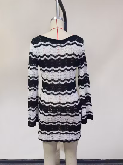 Frauen Einfarbig Lose Stricken Mode Lässig Pullover Sexy Kleidung